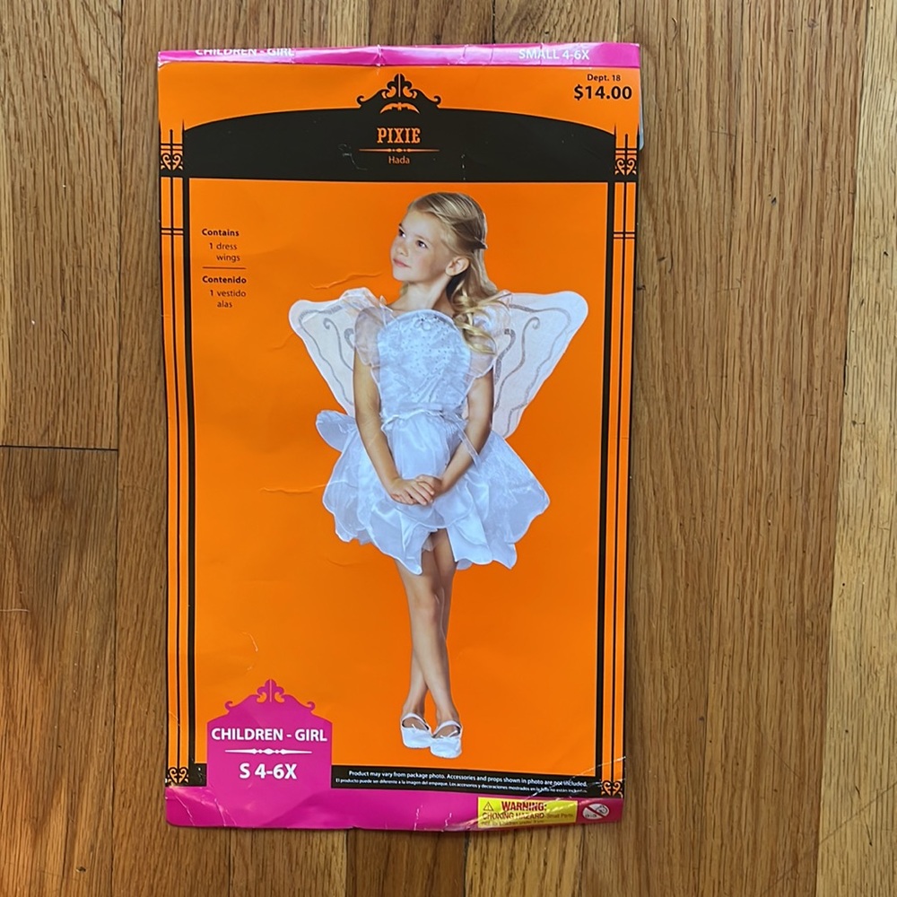 White Pixie Halloween 2 piece costume,used as Angel for Christmas pageant - Picture 2 of 12